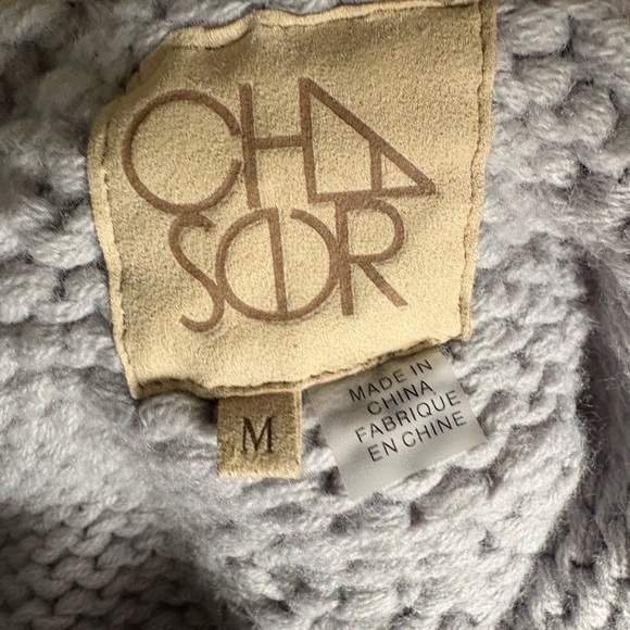 Chaser Chunky Pom Pom Hearts Knit Sweater - Picture 5 of 8